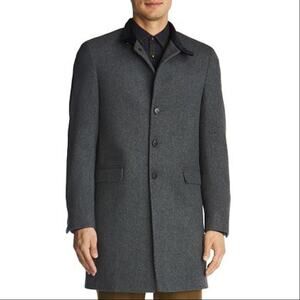 The Kooples Men’s Grey Pienza Coat Overcoat Pea Coat Buttons Mid-Length Business
